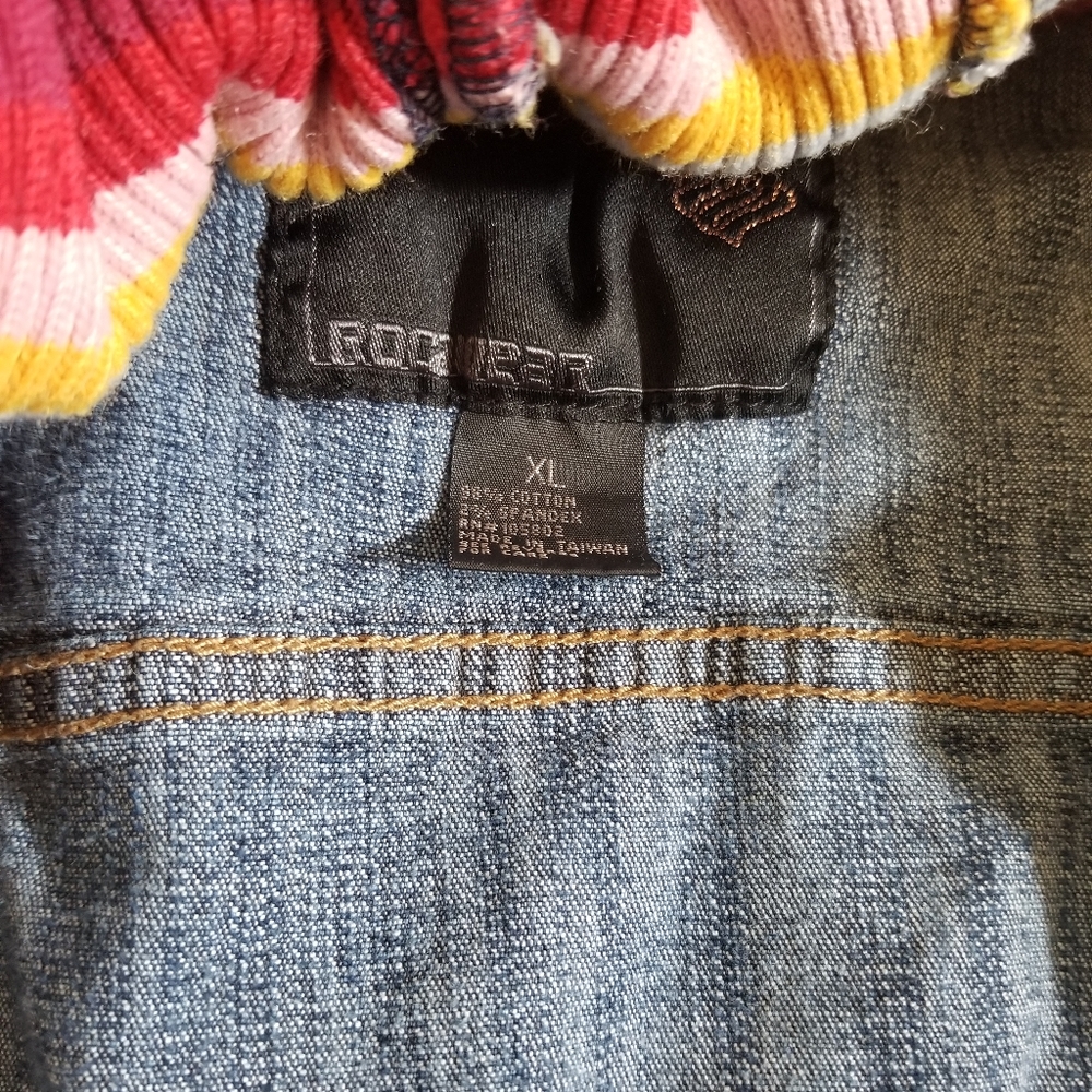 Rocawear Jean Jacket with Multicolored Hood Size XL - Picture 4 of 8